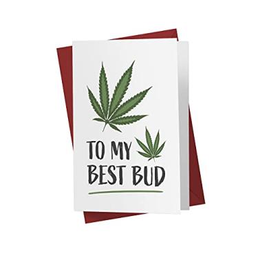 Imagem de Karto Cartão de aniversário engraçado de maconha para amigo fumante - cartão de aniversário de erva daninha - cartão de erva para ele ela - cartão de droga - melhor amigo erva daninha melhor amigo