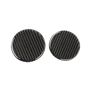 Imagem de IKUESM Compatível com Chevrolet Camaro 2017-2022 Acessórios Interior de fibra de carbono Suporte de copo central do carro Junta Adesivo decorativo Capa de acabamento(Black carbon fiber)