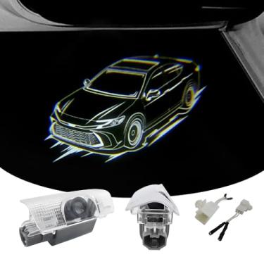 Imagem de akarin 2 peças de luzes LED com logotipo para porta de carro compatíveis com XV80 abril de 2024 – presente Projetor de cortesia a laser luz de boas-vindas lâmpada de poça fácil instalação acessórios