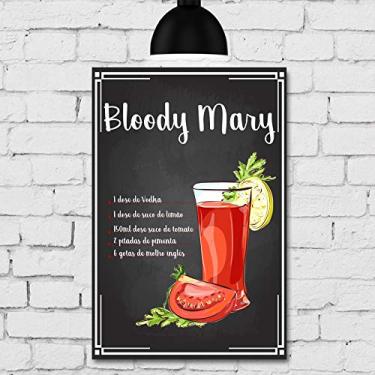 Imagem de Placa Decorativa MDF Receitas de Drink Bloody Mary