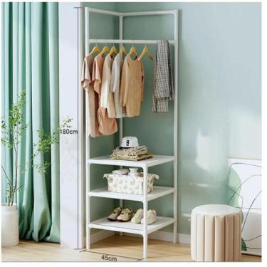 Imagem de Estante Organizador Cabideiro de Roupas de Canto Vertical Sapateira Mu