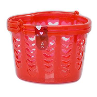 Imagem de Cesta de presente Greenbrier Love com alça vermelha para o Dia dos Namorados ou Just Because Heart 14 cm x 12,7 cm
