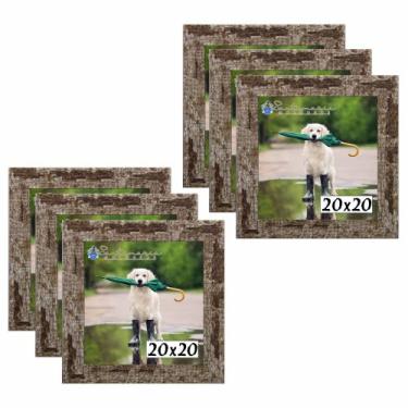 Imagem de Kit 6 Porta Retrado Molduras 20x20 Marrom - Santamaria Molduras