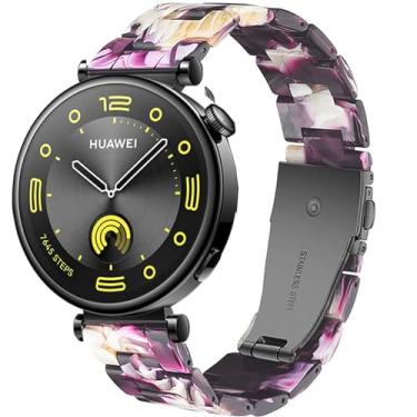 Imagem de DEALELE Pulseiras femininas compatíveis com Huawei Watch GT5 Pro de 42 mm/GT5 de 41 mm/GT4 de 41 mm/Garmin Venu 3S/Forerunner 265S/Fossil Gen 6, pulseira de substituição de resina colorida de 18 mm,