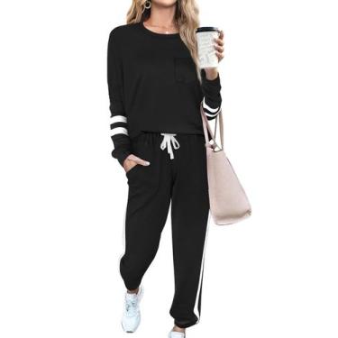 Imagem de Conjunto de Moletom RUBZOOF Feminino - 2 Peças Pretas - Tamanho M