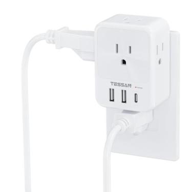 Imagem de Extensor de Saída TESSAN com 3 Portas USB e Carregador USB-C