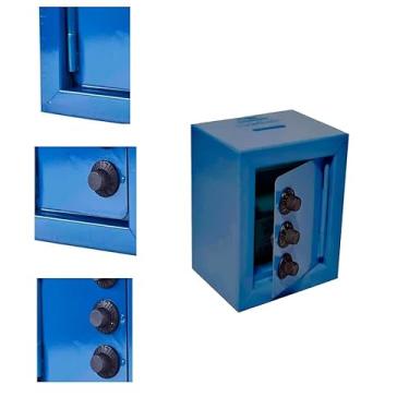 Imagem de Mini Cofre Cofrinho Reforçado Aço Com Segredo Notas Moedas