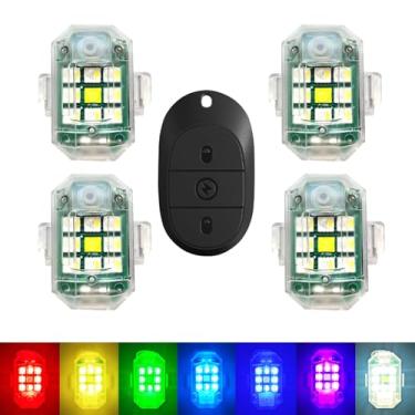 Imagem de tecooller Luzes LED estroboscópicas sem fio, 4 peças, luzes de aviso de emergência RGB, recarregável por USB, totalmente 30 modos de flash, alto brilho, compatível com carro, motocicleta, bicicleta