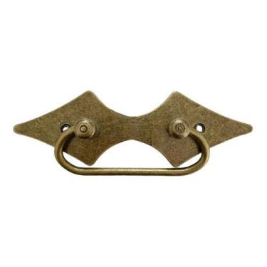 Imagem de Puxador Rústico Alça de Baú Ouro Velho - - Multiitens