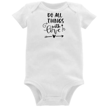 Imagem de Body Bebê Do All Things With Love - Foca na Moda, Branco, M