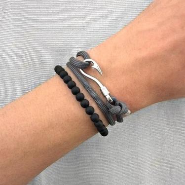 Imagem de Pulseira De Âncora Náutica Masculina Prata - Gafeno Acessórios, P