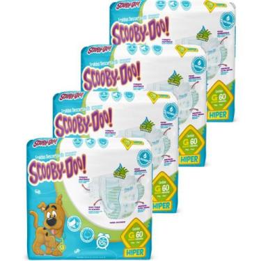 Imagem de KIT 4 Fralda Scooby Doo Hiper Tamanho G Com 60 Unidades
