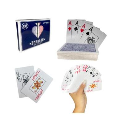 Imagem de  Kit 2 Baralho 108 Cartas Jogo Resistente Aprova Dagua