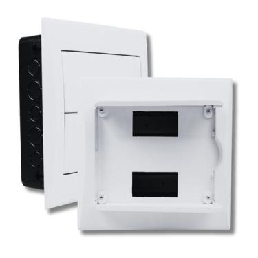 Imagem de Quadro Distribuição 12/18 Disjuntores Embutir Caixa Disjuntor Branco D