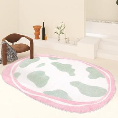 Imagem de Irregular Sala de estar Grande Área Tapetes Rosa Xadrez Quarto Cabeceira Tapete Bonito Crianças Menina Quarto Tapetes Plush Macio Vestiário Tapete, QM219, YZ, 200X200CM