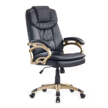 Imagem de Cadeira de Escritório Presidente Giratória com Relax Clark Preta e Dourada