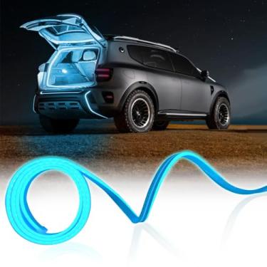 Imagem de NHHEO Fita de LED para porta-malas, faixa de luz neon à prova d'água de silicone IP67 de 79 polegadas embutida, corte flexível, luzes interiores automotivas universais (azul gelo)