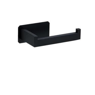 Imagem de Kit de acessórios para banheiro autoadesivo preto, suporte para papel higiênico de aço inoxidável, gancho para barra de toalha, conjunto de acessórios para banheiro, suporte para papel