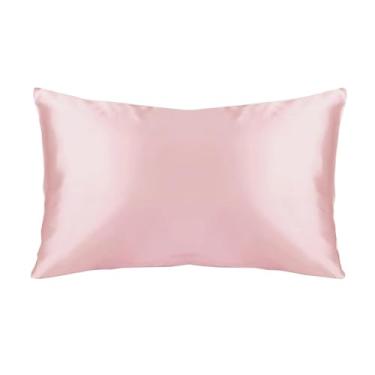 Imagem de Hodeco Nature Silk Fronha dupla face 19 Momme Thick 100% seda amoreira capa de almofada para pele e cabelo, rosa, 1 peça