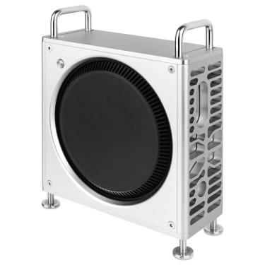 Imagem de Geekria Suporte de chassi de computador, capa de chassi de alumínio, compatível com Apple 2024 Mac Mini desktop, suporte para desktop Mac Mini M4 / M4 Pro 2024 - Acessórios (prata)