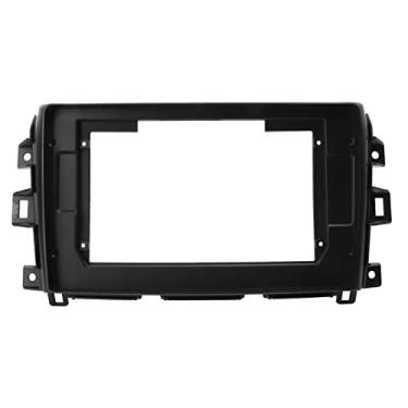 Imagem de GRCFUMO 10 na fáscia de rádio estéreo de carros, painel de moldura de DVD preto fosco, substituição do quadro do painel estéreo de rádio para Navara 2014 2015