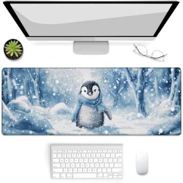 Imagem de VANZEV Tapete de mouse para jogos Winter Penguin, tapete de mouse, tapete de mesa, base de borracha antiderrapante para computadores, laptop, escritório, escola, acessórios de casa, presentes de