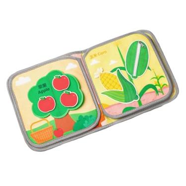 Imagem de YIJU Livro de tecidos para bebês, livro de atividades, desenvolvimento de imaginação crianças ocupadas tabuleiro de aprendizado precoce para um brinquedo, Frutas E Vegetais