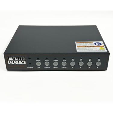 Imagem de InstallerCCTV Multiplexador de vídeo Quad Color 4CH 2 saída BNC com controle remoto e adaptador de alimentação de 1Amp grátis..