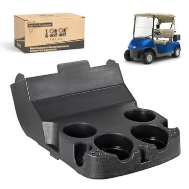 Imagem de 10L0L Conjunto de suporte de copo de carrinho de golfe para EZGO RXV, acessório de suporte de bebida durável, fácil instalação, ajuste universal para acessórios de carrinho de golfe, preto