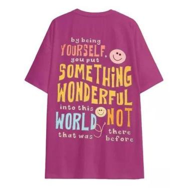 Imagem de Camiseta Unissex Plus Size Blusa Fashion Casual - loja dinka, P, ROSA