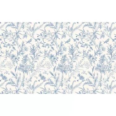 Imagem de GLOW4U Forro de gaveta botânica azul claro para prateleira, papel de contato, papel de parede para parede, armários de cozinha, cômodos, móveis, casas de bonecas, tapetes de arte decalque 43 x 283 cm
