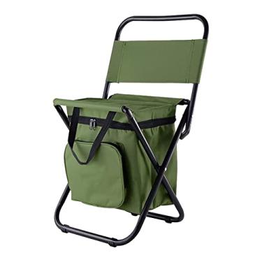 Imagem de Cadeira dobrável para uso ao ar livre, leve, com bolsa térmica térmica, portátil, impermeável, para mochilão, pesca, caminhada, acampamento, acampamento, atividades ao ar livre, uso interno