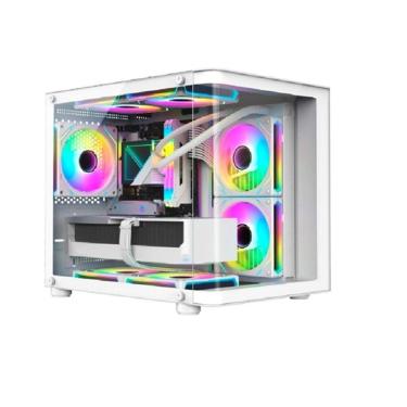 Imagem de Gabinete Gamer Aquário Hayom vidro curvado com 4 fans inclusas