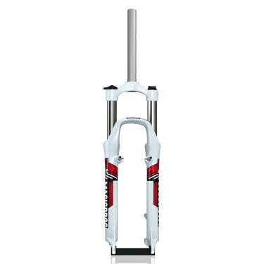 Imagem de Garfo De Suspensão Mtb 26 Ih Garfo Dianteiro De Bicicleta De Montanha 100mm Curso 1 1/8 Tubo Reto Qr 9mm Disco/V Freio Garfo De Liga De Alumínio, White Red, 26in