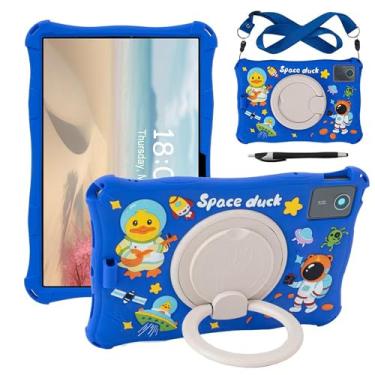 Imagem de Capa para tablet Lenovo Tab M11 TB330FU 11 polegadas/Lenovo Pad 2024 TB331FC, capa de silicone macio antiestresse com suporte giratório/suporte para lápis/alça de ombro/caneta para Lenovo Tab M11 11