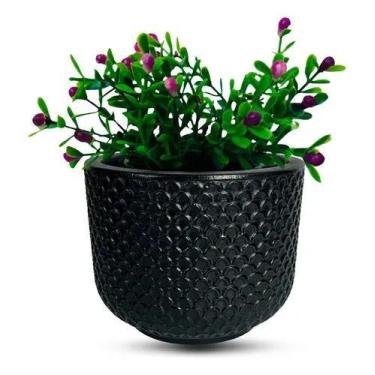 Imagem de Vaso Planta Pequeno Decorativo Jardim 15cm Preto - Vouga