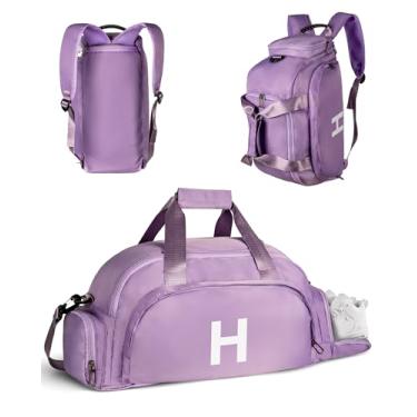 Imagem de Vogewood Presentes de aniversário para meninas de 4, 5, 6, 7, 8, 9, 10, 11, 12 e 13 anos, bolsas de ginástica com compartimento para sapatos, bolsa esportiva personalizada para meninas, monograma para