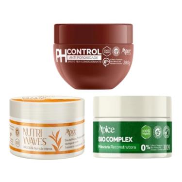 Imagem de Apse Cosmetics, Kit Máscara Bio Complex, Nutri Waves e PH Control Apse Cronograma