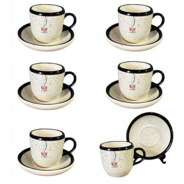 Imagem de Conjunto de 6 Xícaras Com Pires Para Tomar Café