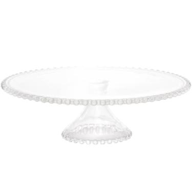 Imagem de 5 Boleiras com Pé Prato Porta Bolo 31cm Cristal Pearl Bolos Doces e Tortas Wolff