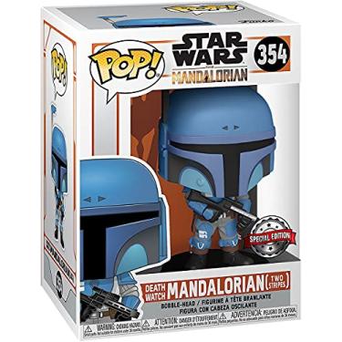 Imagem de Funko, Multicolorido, FK46091 Star Wars The Mandalorian POP! Boneco de vinil de TV Death Watch Mandalorian (duas listras) 9 cm