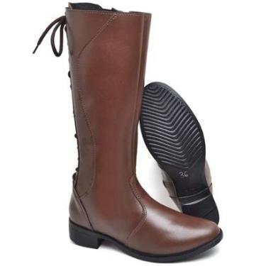 Imagem de Bota Feminina Cano Longo Ajustável Linda e Confortável PB200-Feminino