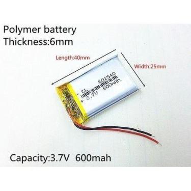 Imagem de Bateria 600 Mah 3,7v  2 Fios  Lanterna - bgb