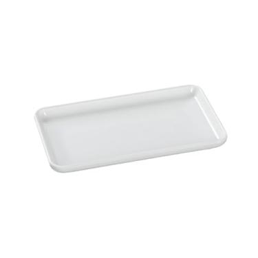 Imagem de Prato de macarrão de arroz de porcelana esmaltada retangular de melamina branca minimalista chinesa - prato de 25,4 cm de comprimento