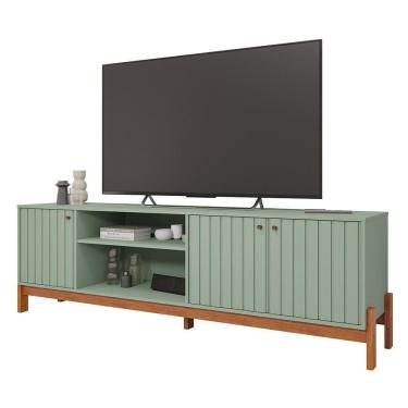 Imagem de Rack Bancada Holanda 205cm Sálvia-cinamomo Para Até 70? - Permóbili Sálvia-cinamomo