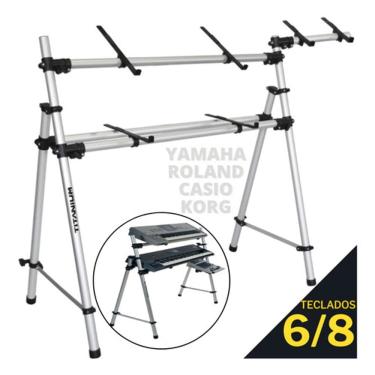 Imagem de Suporte Para Teclados 6 Oitavas UNIVERSAL Titanium TY212 BEM com Suporte Lateral p/ Notebook