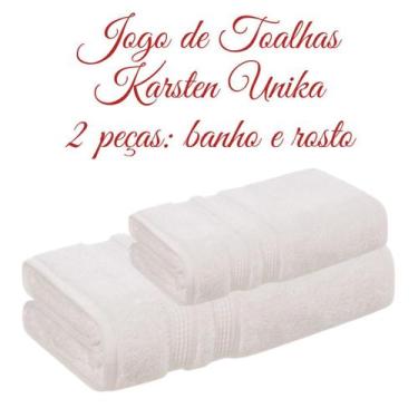 Imagem de Jogo de Toalhas Brancas 2 Peças Banho e Rosto Karsten Unika