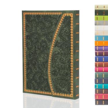 Imagem de VICTORIA'S JOURNALS Diário magnético, caderno vintage esculpido em couro sintético, capa dura, diário pessoal, pautado, fita marcador, 20 cm x 14 cm