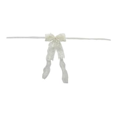 Imagem de IEUDNS Suporte de cortina, prendedor de cortina, presentes, fácil instalação, prendedor de cortina, laço de renda, ornamento para sala de estar, quarto, casa, Bege Branco