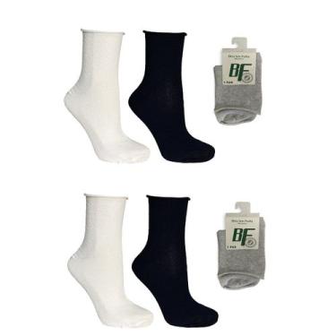 Imagem de 6 Pares Meia Sem Punho Feminina Algodão Não Aperta a Canela - KL, 2bra